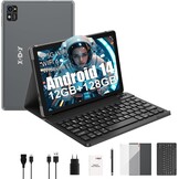 Android 14 Tablet 10" met Toetsenbord - 12GB RAM, 128GB, Zilver-Grijs (29% Korting)