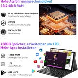 Android 14 Tablet 10" met Toetsenbord - 12GB RAM, 128GB, Zilver-Grijs (29% Korting)