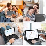 Android 14 Tablet 10" met Toetsenbord - 12GB RAM, 128GB, Zilver-Grijs (29% Korting)