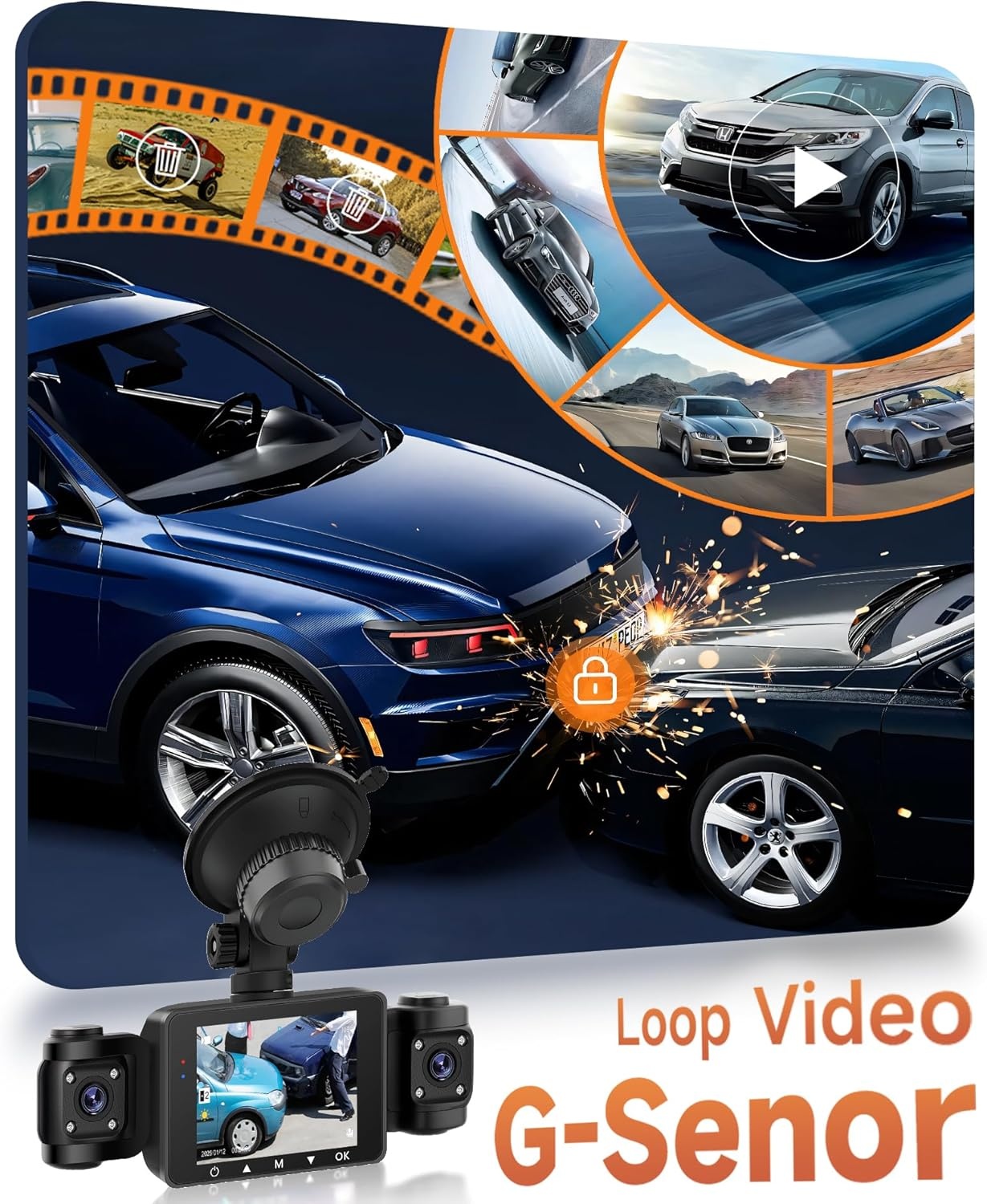 4-Kanaals Dashcam 360° Auto - FHD 1080p - 29% Korting
