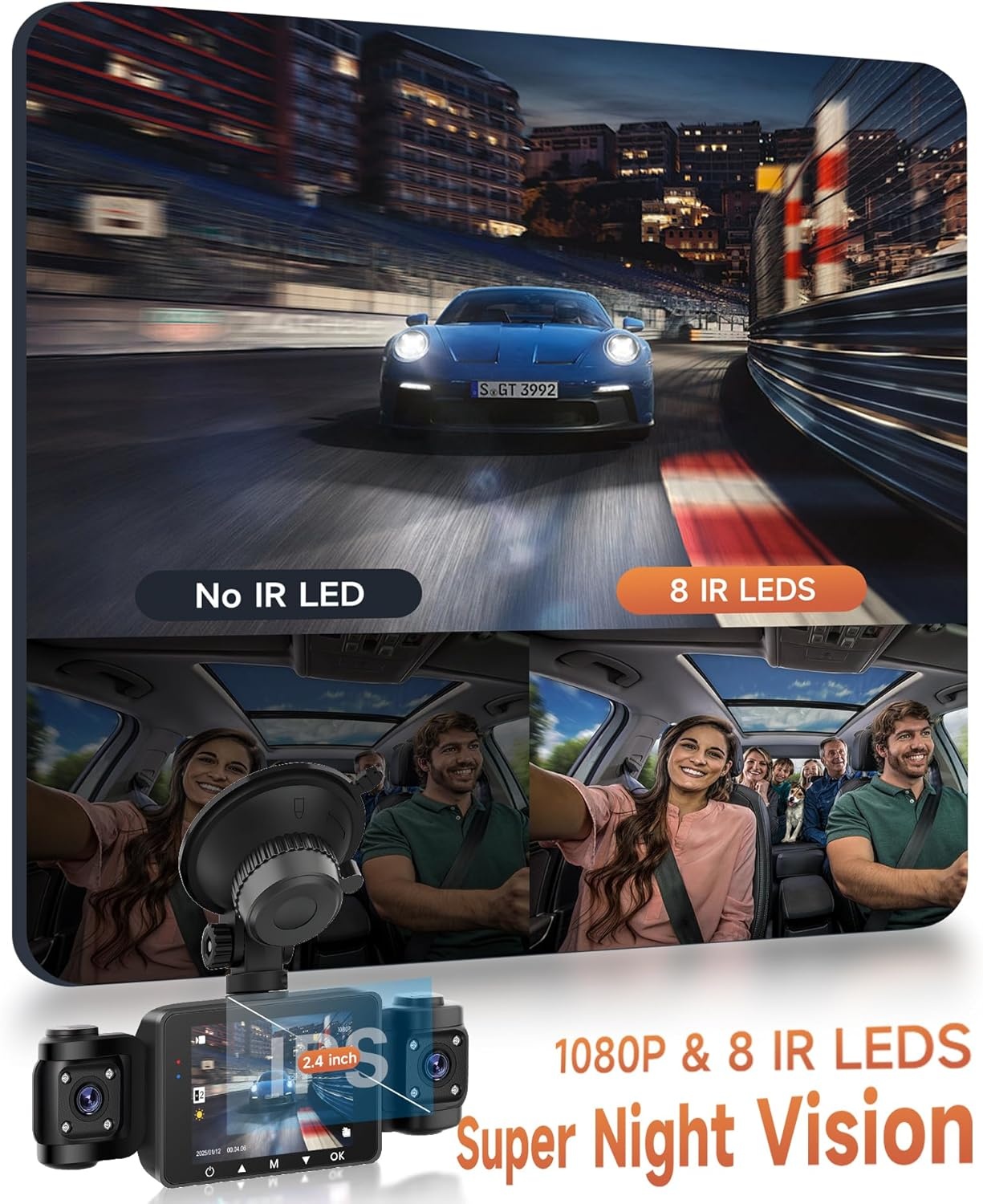 4-Kanaals Dashcam 360° Auto - FHD 1080p - 29% Korting