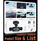 4-Kanaals Dashcam 360° Auto - FHD 1080p - 29% Korting