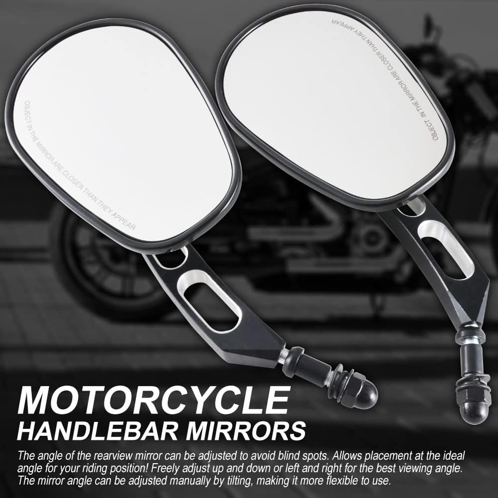 Zwarte Motor Spiegel Set 8mm voor Harley Davidson - 29% Korting