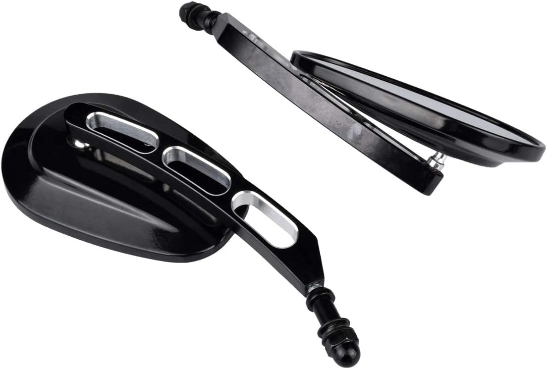 Zwarte Motor Spiegel Set 8mm voor Harley Davidson - 29% Korting
