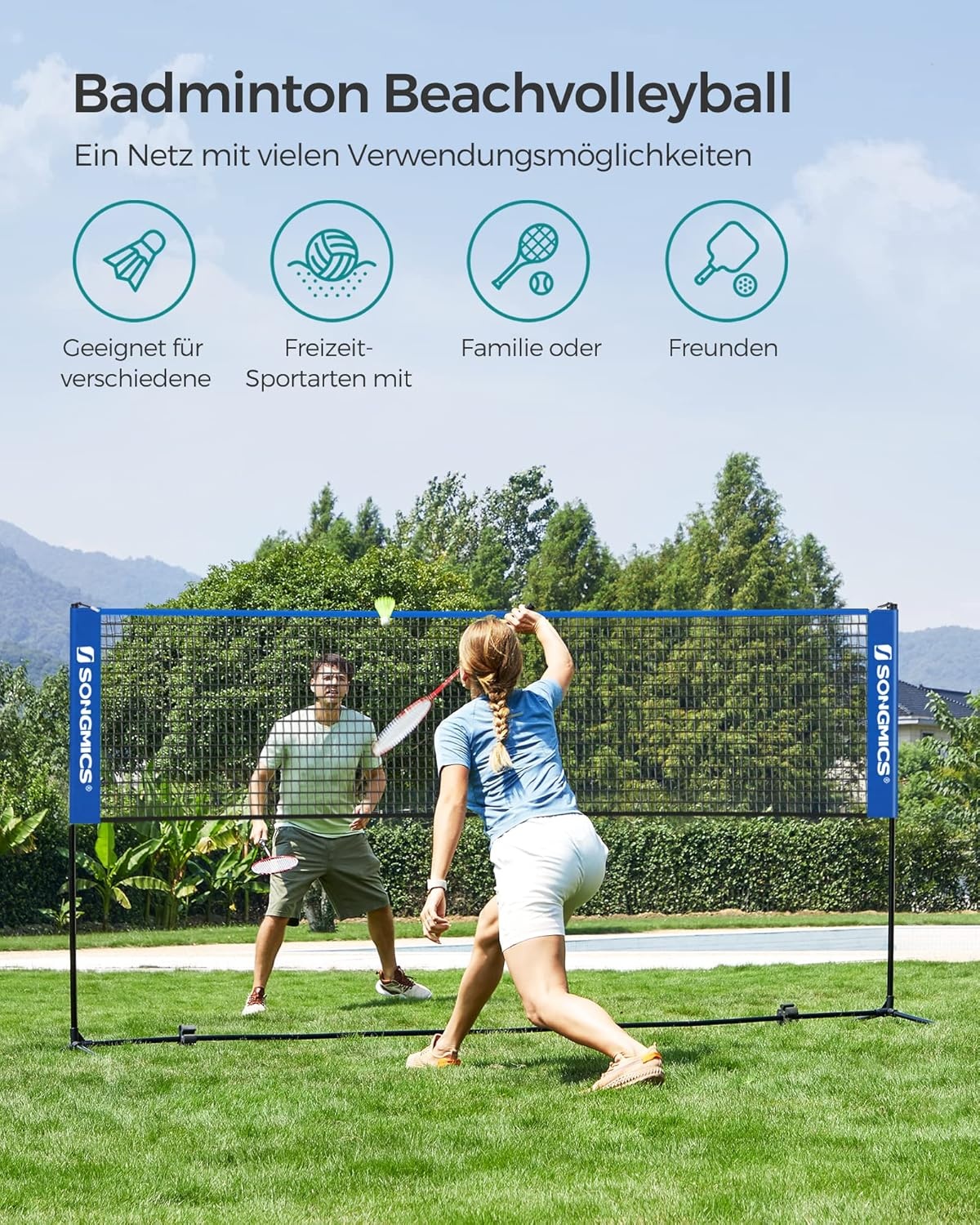 Verstelbaar Sportnet - Blauw - 300cm - 33% Korting