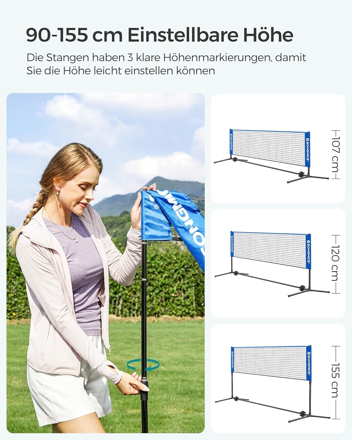 Verstelbaar Sportnet - Blauw - 300cm - 33% Korting