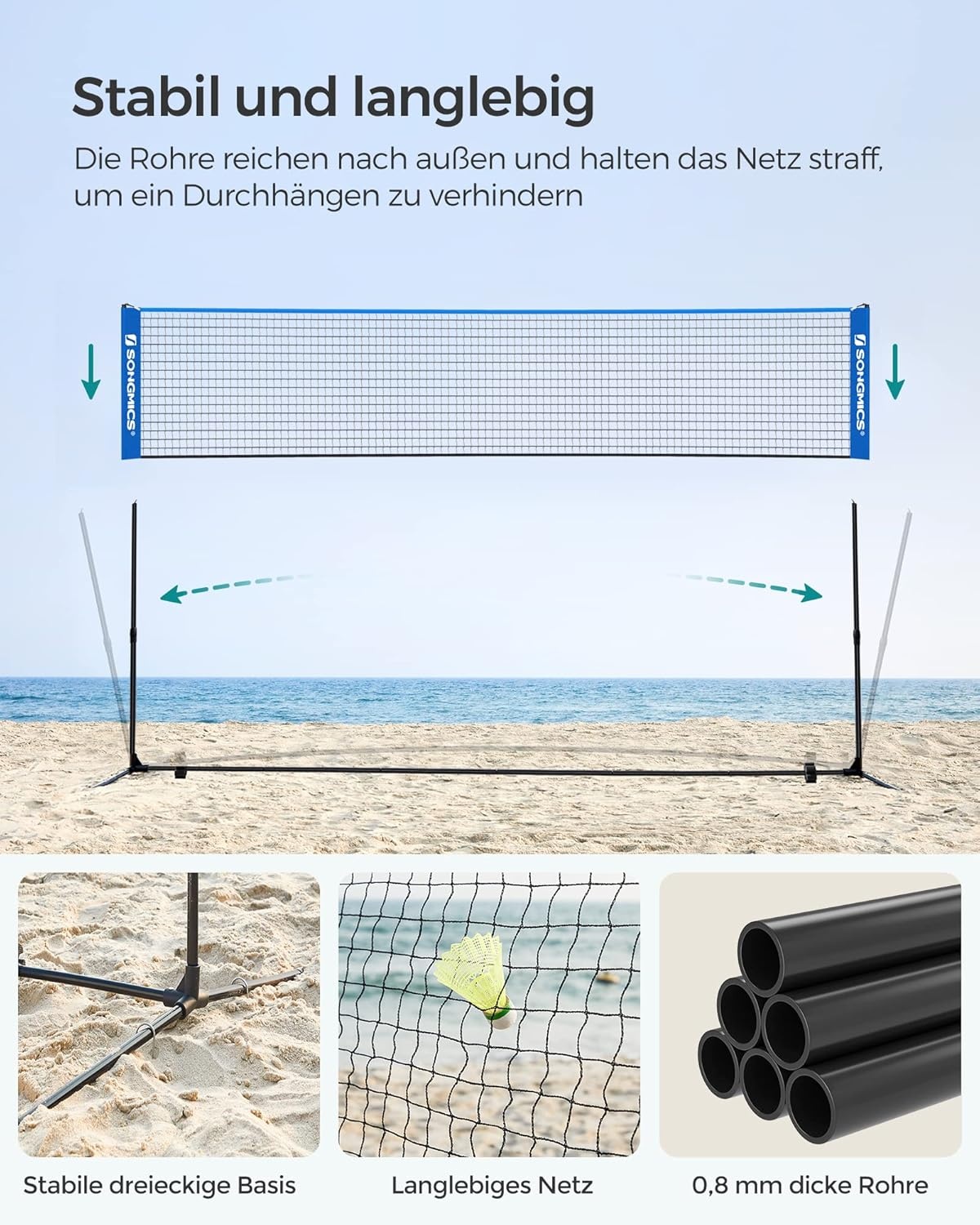 Verstelbaar Sportnet - Blauw - 300cm - 33% Korting