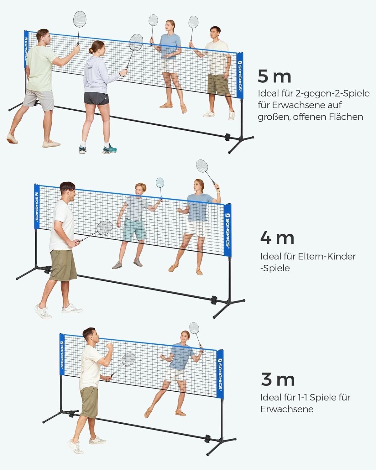 Verstelbaar Sportnet - Blauw - 300cm - 33% Korting