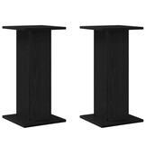 vidaXL Luidspreker Standaards met Plank (2 stuks) Zwart Eiken - 53% Korting