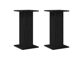 vidaXL Luidspreker Standaards met Plank (2 stuks) Zwart Eiken - 53% Korting