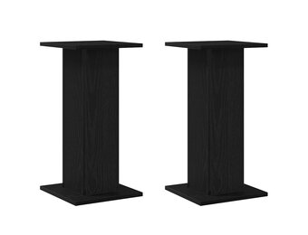 vidaXL Luidspreker Standaards met Plank (2 stuks) Zwart Eiken - 53% Korting