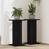vidaXL Luidspreker Standaards met Plank (2 stuks) Zwart Eiken - 53% Korting
