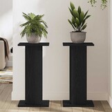 vidaXL Luidspreker Standaards met Plank (2 stuks) Zwart Eiken - 53% Korting