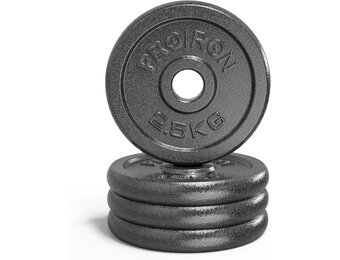 Gietijzeren Halterschijven Set (2,5cm) - 1,25kg t/m 10kg - 34% Korting!