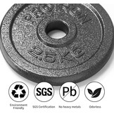 Gietijzeren Halterschijven Set (2,5cm) - 1,25kg t/m 10kg - 34% Korting!