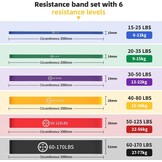 Weerstandsbanden Set (6 stuks) - 6 Weerstandsniveaus (6-77 kg) | Inclusief Deuranker & Enkelbanden
