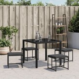 VidaXL Tuinkrukken 4 st. met Kussens - Zwart - 29% Korting