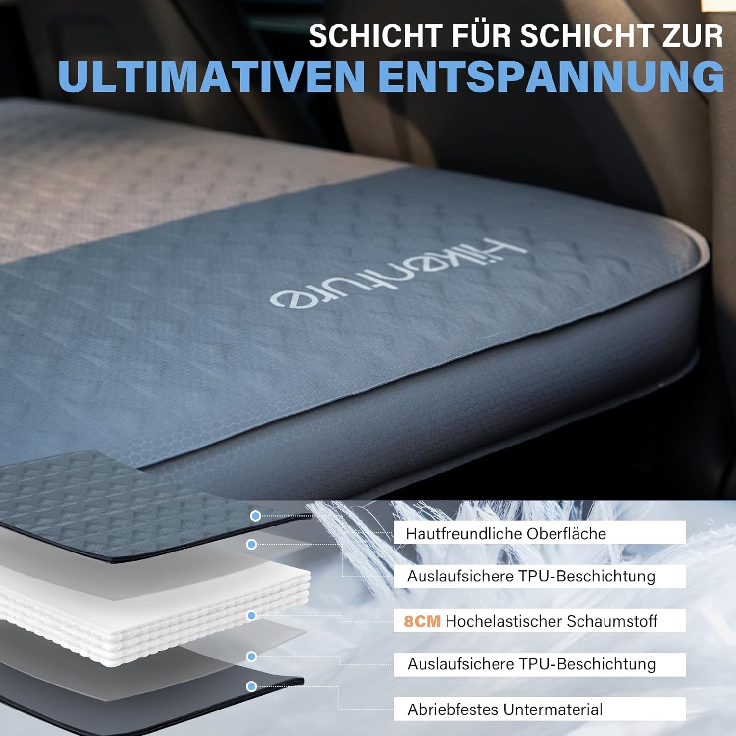 Zelfopblazend Campingmatras Geheugenschuim 8cm - Tesla Y/3 - 35% Korting