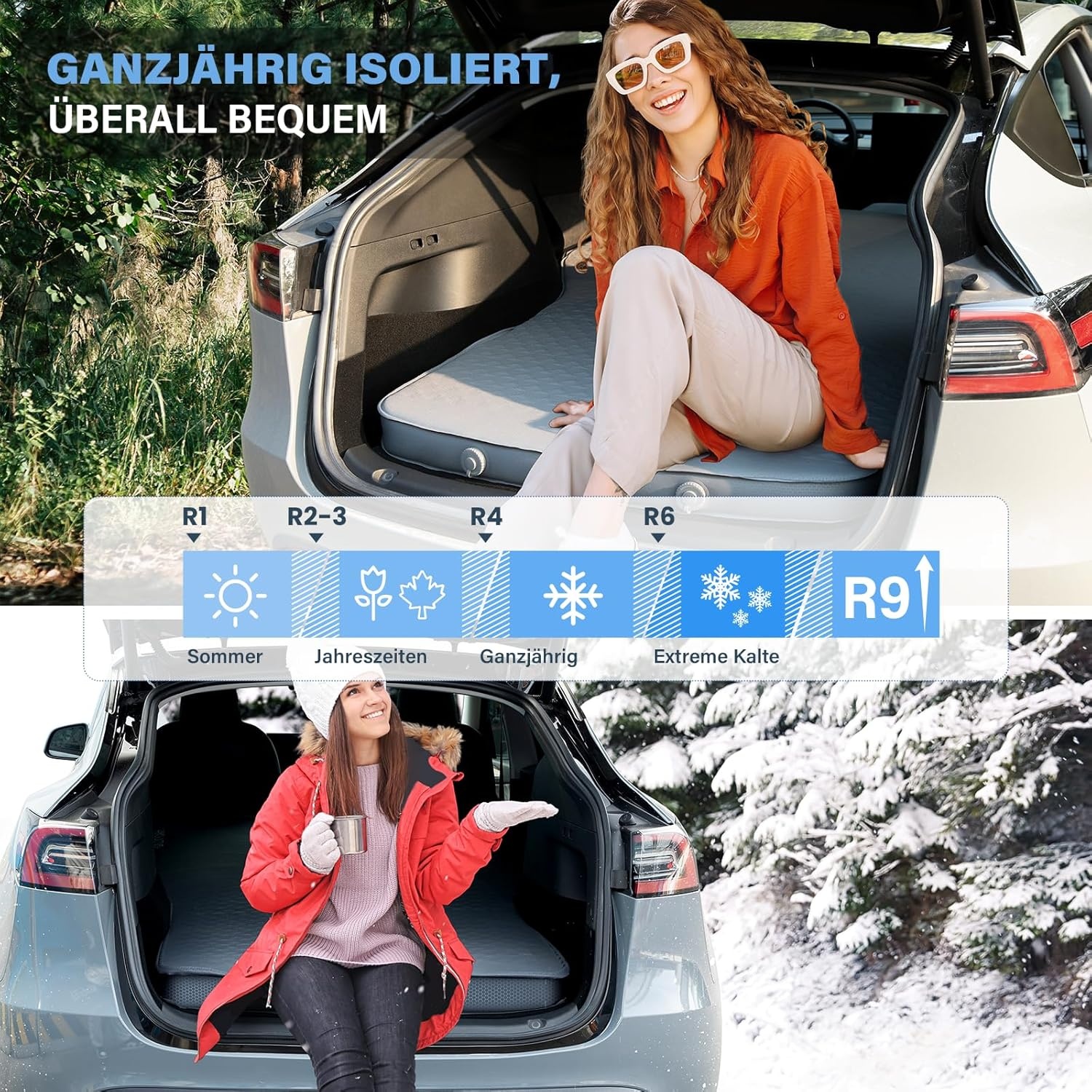 Zelfopblazend Campingmatras Geheugenschuim 8cm - Tesla Y/3 - 35% Korting