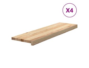 vidaXL Traptreden 4 st 90x25x2 cm onbehandeld massief eikenhout