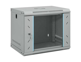 vidaXL Netwerk kabinet met opslag Grijs 53 x 45 x 45 cm Staal
