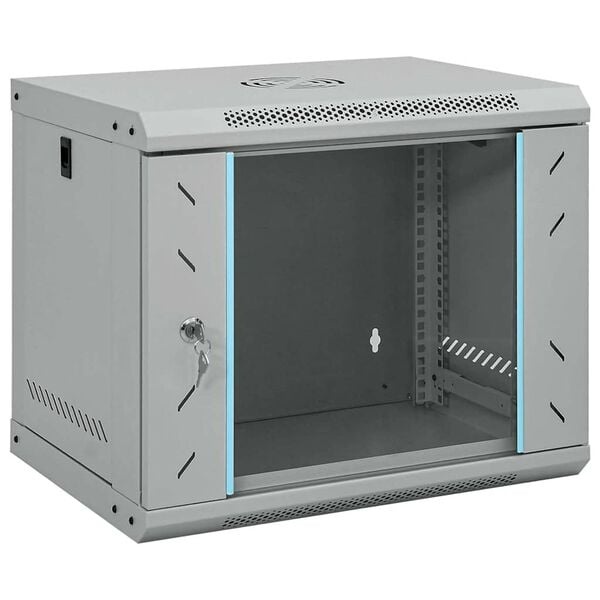 vidaXL Netwerk kabinet met opslag Grijs 53 x 45 x 45 cm Staal
