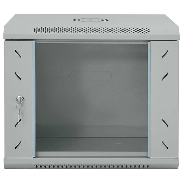vidaXL Netwerk kabinet met opslag Grijs 53 x 45 x 45 cm Staal