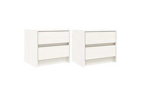 2x VidaXL Nachtkastjes Grenenhout Wit - 54% Korting!