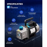 ORION MOTOR TECH 7,6 L Vacuümkamer met Pompkit, 3,5 cfm Vacuümpomp en Kamerkit met Gehard Glazen Deksel, Vacuümontgassingskamerkit voor het Stabiliseren van Houtontgassingssiliconenhars