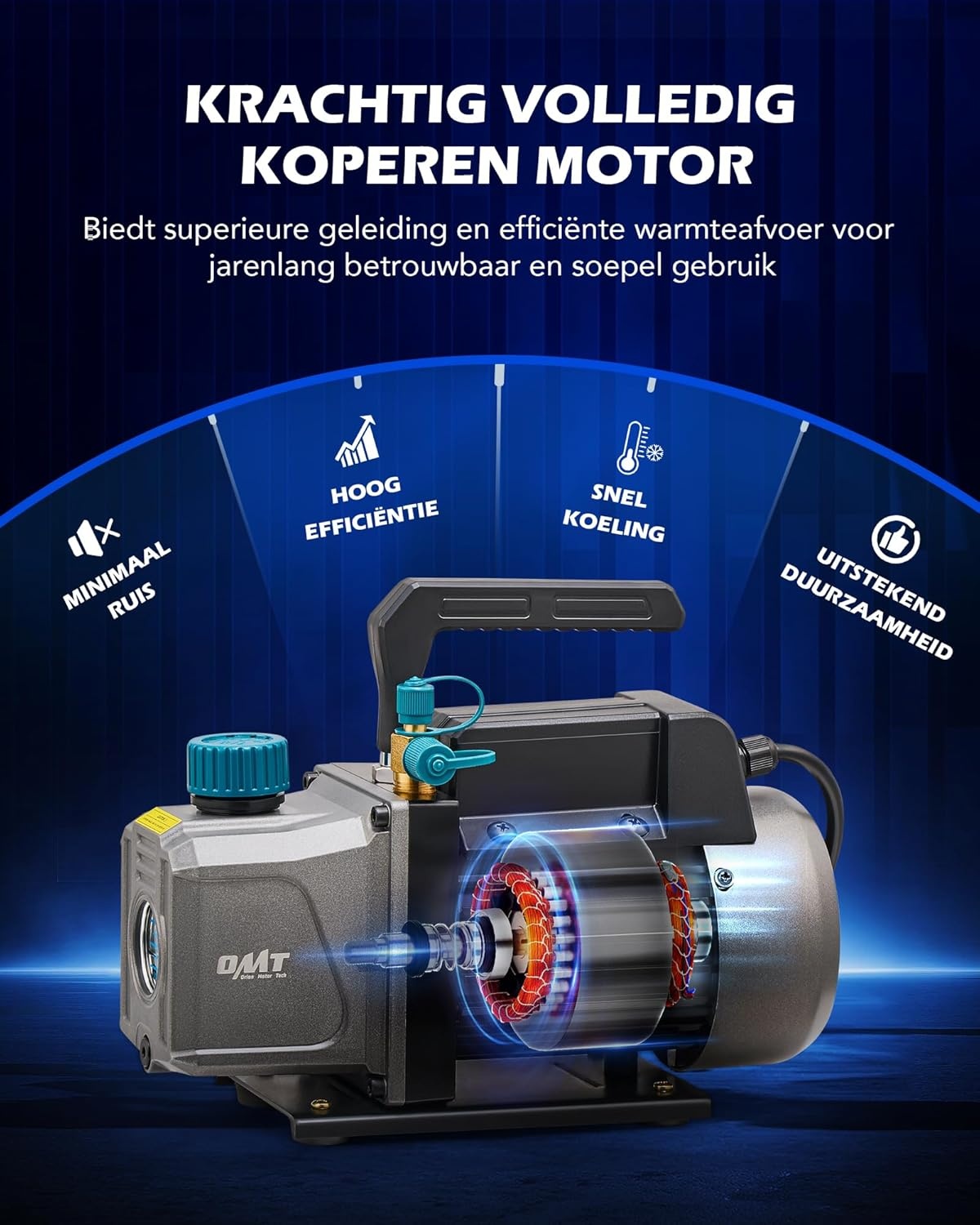 ORION MOTOR TECH 7,6 L Vacuümkamer met Pompkit, 3,5 cfm Vacuümpomp en Kamerkit met Gehard Glazen Deksel, Vacuümontgassingskamerkit voor het Stabiliseren van Houtontgassingssiliconenhars