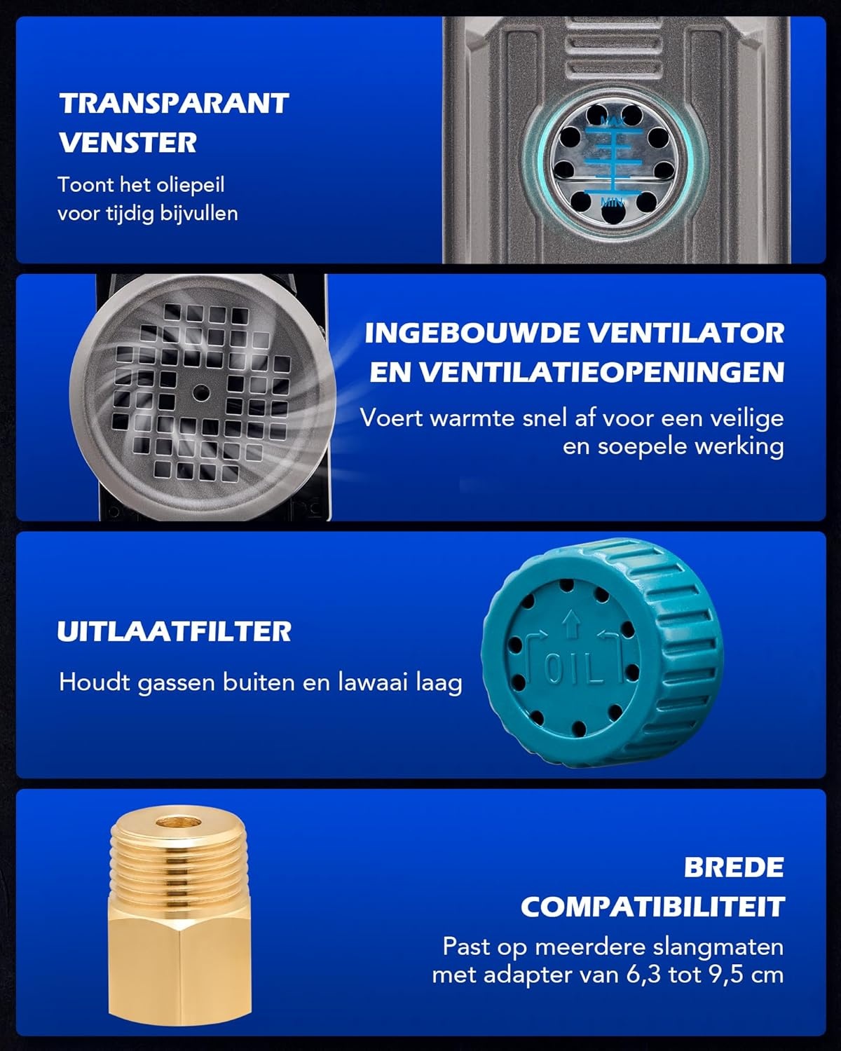 ORION MOTOR TECH 7,6 L Vacuümkamer met Pompkit, 3,5 cfm Vacuümpomp en Kamerkit met Gehard Glazen Deksel, Vacuümontgassingskamerkit voor het Stabiliseren van Houtontgassingssiliconenhars