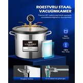 ORION MOTOR TECH 7,6 L Vacuümkamer met Pompkit, 3,5 cfm Vacuümpomp en Kamerkit met Gehard Glazen Deksel, Vacuümontgassingskamerkit voor het Stabiliseren van Houtontgassingssiliconenhars
