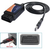 for-Scan ELM 327 MS HS OBD2 USB Elmconfig OBD-adapter met MS-CAN/HS-CAN schakelaar,