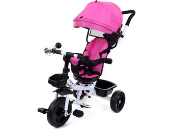 Driewieler buggy multifunctioneel - Roze kap - meegroeiend