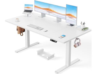 ErGear Elektrisch Zit-Sta Bureau - 160 x 80 cm - 100 kg Draagvermogen Hoogte Verstelbaar Bureau met Geavanceerde Borstelloze Motor, Stille Werking, Robuust Metalen Frame
