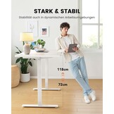 ErGear Elektrisch Zit-Sta Bureau - 160 x 80 cm - 100 kg Draagvermogen Hoogte Verstelbaar Bureau met Geavanceerde Borstelloze Motor, Stille Werking, Robuust Metalen Frame