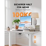 ErGear Elektrisch Zit-Sta Bureau - 160 x 80 cm - 100 kg Draagvermogen Hoogte Verstelbaar Bureau met Geavanceerde Borstelloze Motor, Stille Werking, Robuust Metalen Frame