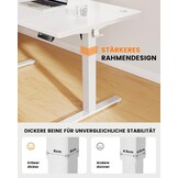 ErGear Elektrisch Zit-Sta Bureau - 160 x 80 cm - 100 kg Draagvermogen Hoogte Verstelbaar Bureau met Geavanceerde Borstelloze Motor, Stille Werking, Robuust Metalen Frame