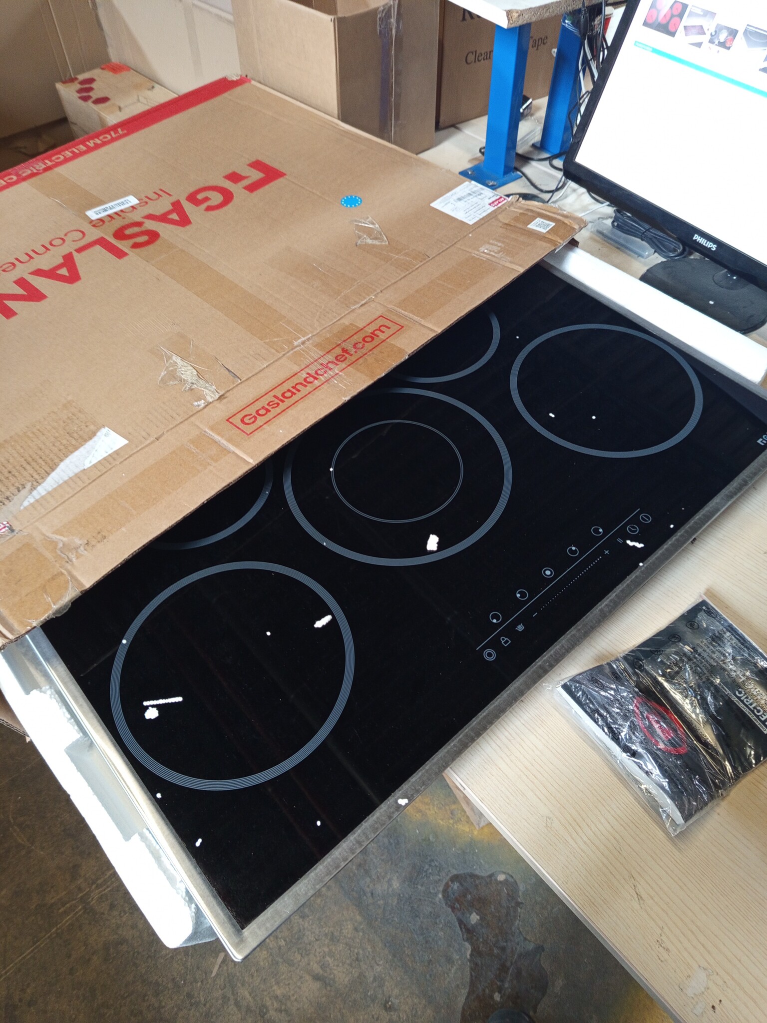 GASLAND CH775BF20B Inbouw Glaskeramische Kookplaat 77 cm met RVS Frame en 5 zones