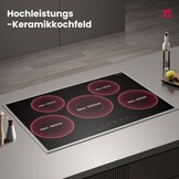 GASLAND CH775BF20B Inbouw Glaskeramische Kookplaat 77 cm met RVS Frame en 5 zones