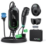 Mobile Wallbox 7,36kW [1-fase, 6,2m, 6-32A], EV-lader met instelbaar laadvermogen, timerfunctie, type 2 laadkabel CEE-stekker voor Model Y/3, ID.3, i4, EQB, e-tron enz., zwart