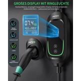 Mobile Wallbox 7,36kW [1-fase, 6,2m, 6-32A], EV-lader met instelbaar laadvermogen, timerfunctie, type 2 laadkabel CEE-stekker voor Model Y/3, ID.3, i4, EQB, e-tron enz., zwart