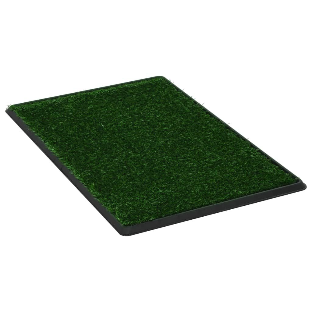 vidaXL Huisdierentoiletten 2 st met bak en kunstgras 76x51x3 cm groen