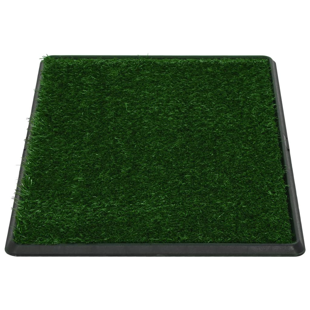 vidaXL Huisdierentoiletten 2 st met bak en kunstgras 76x51x3 cm groen