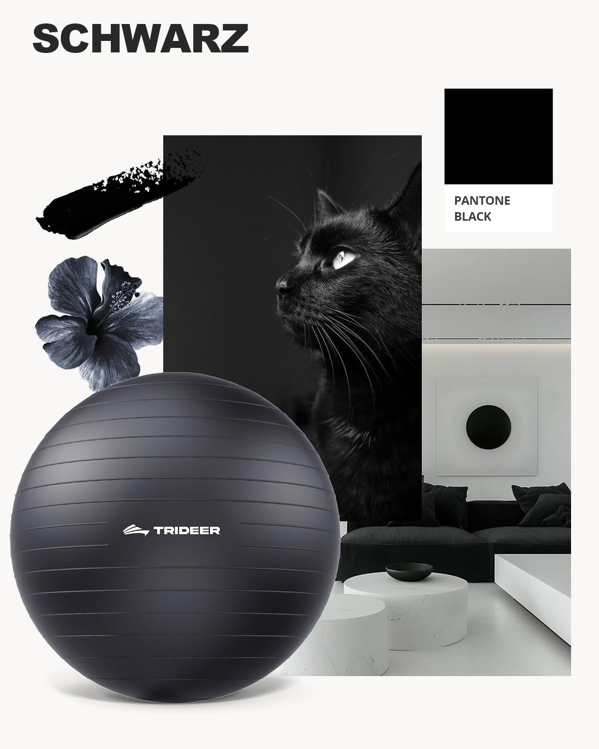 Yogabal Zwart PVC (68-75cm) - 79% Korting!