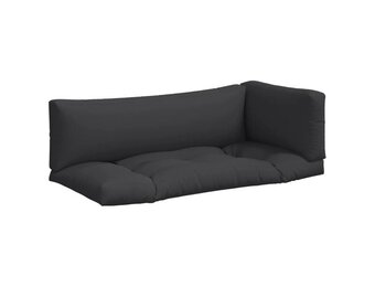 vidaXL Palletkussens 3 st stof zwart