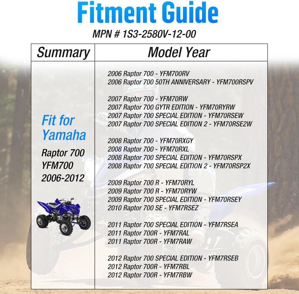 Remklauw achter met voeringen voor Yamaha Raptor 700 YFM700 2006-2012 met Remblokken