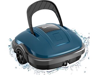 WINNY POOL CLEANER Zwembadrobot bovengronds voor zwembad, 80 m², draadloze zwembadrobot met dubbele motoriek, autonoom parkeren | reinigingsrobot met batterij 100 minuten donkerblauw