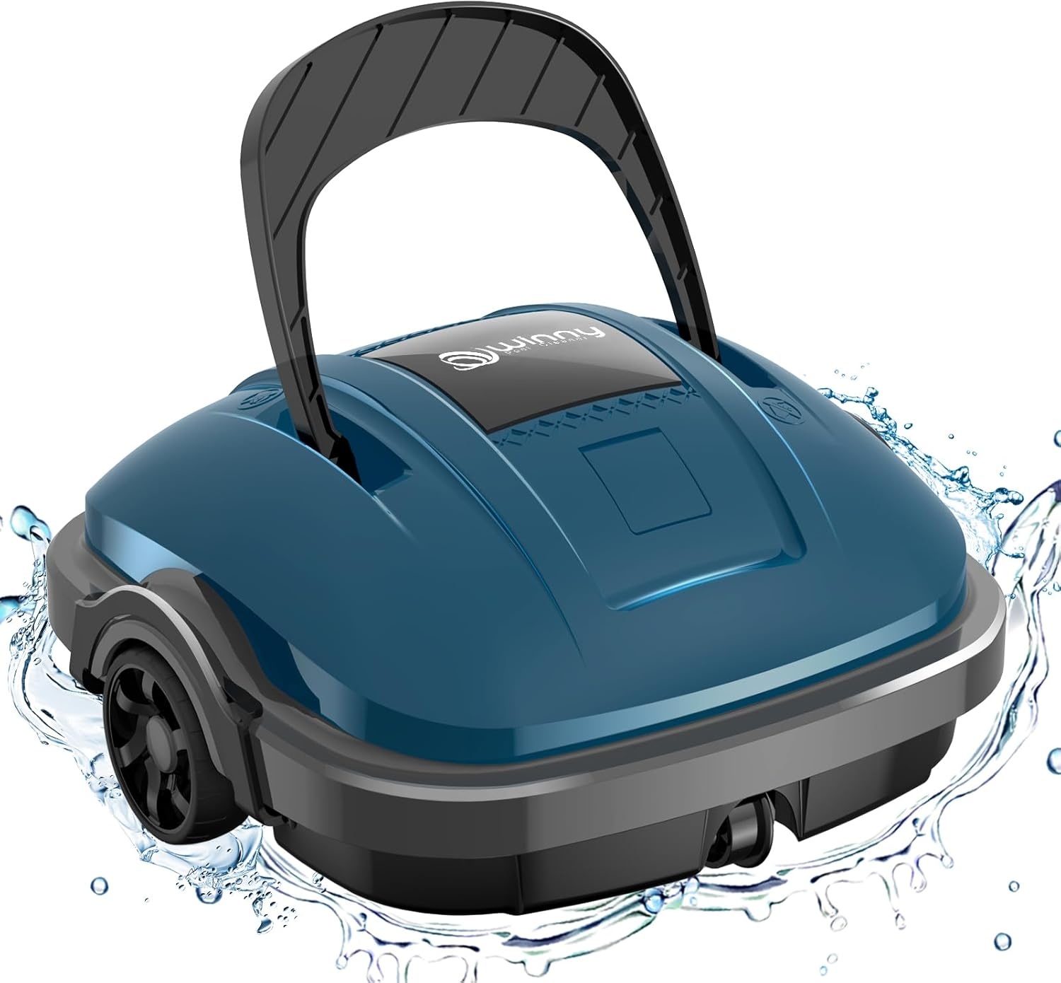 WINNY POOL CLEANER Zwembadrobot bovengronds voor zwembad, 80 m², draadloze zwembadrobot met dubbele motoriek, autonoom parkeren | reinigingsrobot met batterij 100 minuten donkerblauw