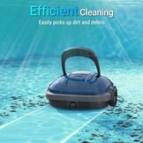 WINNY POOL CLEANER Zwembadrobot bovengronds voor zwembad, 80 m², draadloze zwembadrobot met dubbele motoriek, autonoom parkeren | reinigingsrobot met batterij 100 minuten donkerblauw